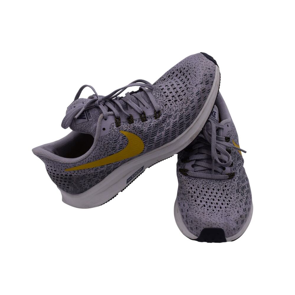 NIKE Air Zoom Pegasus 35 Sneakers - Gray/ Yellow 942855-500 - Womens 7.5